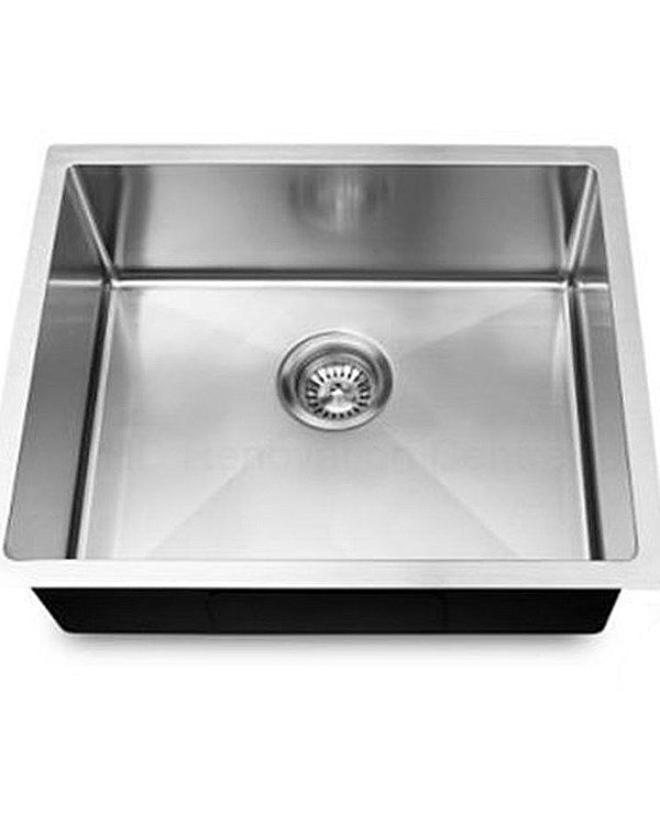 440x440x230mm Chrome Stainless Steel Single Bowl Kitchen Sink