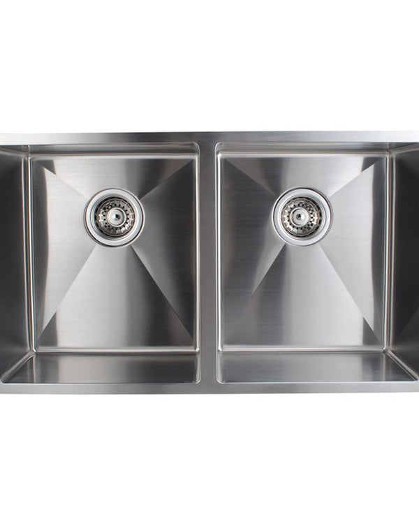 770x450x215mm Chrome Stainless Steel Double Bowl Kitchen Sink