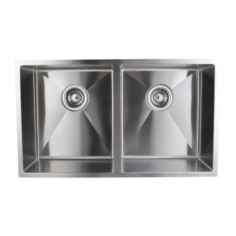 770x450x215mm Chrome Stainless Steel Double Bowl Kitchen Sink