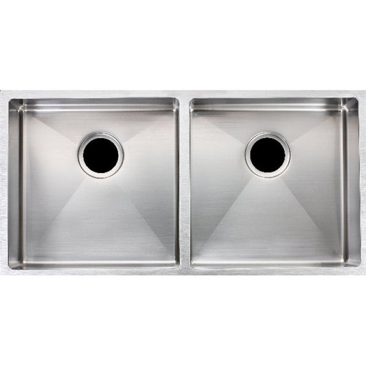 860x440x200mm Chrome Stainless Steel Double Bowl Kitchen Sink