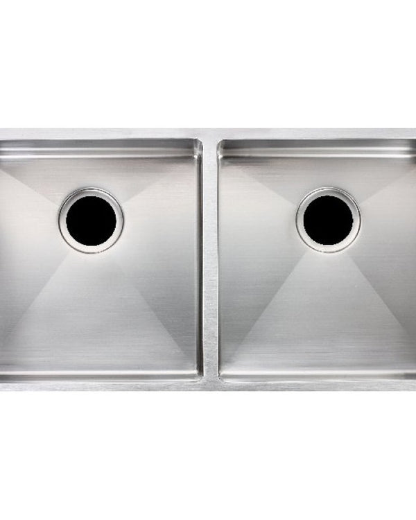 860x440x200mm Chrome Stainless Steel Double Bowl Kitchen Sink