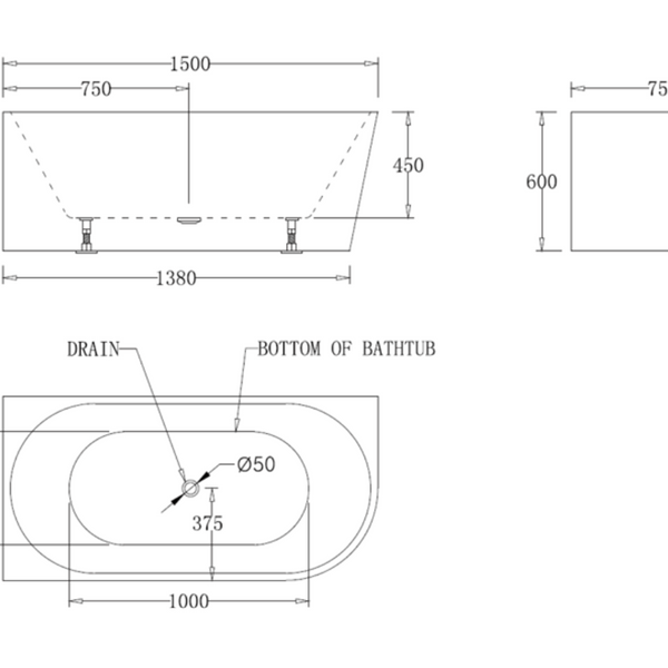 1700mm Balmoral Bath Tub – Sannine Bathrooms