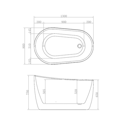 1300mm Kent Bath Tub