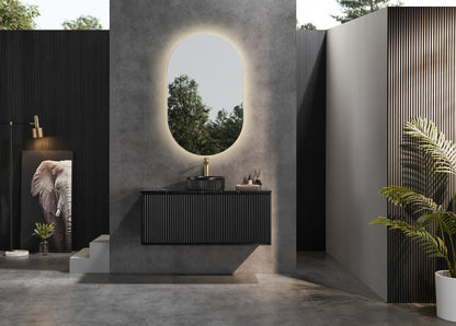Kirribilli Matte Black PVC 1200mm Wall Hung Vanity with Ceramic Top