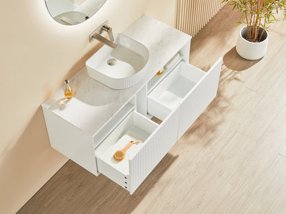 Kirribilli Matte White PVC Double Bowl 1200mm Wall Hung Vanity (Cabinet Only)