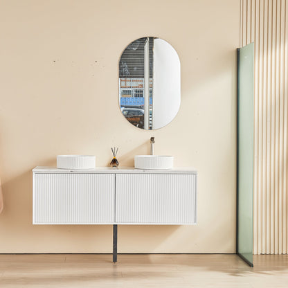 Kirribilli Matte White PVC 1500mm Wall Hung Vanity with Ceramic Top