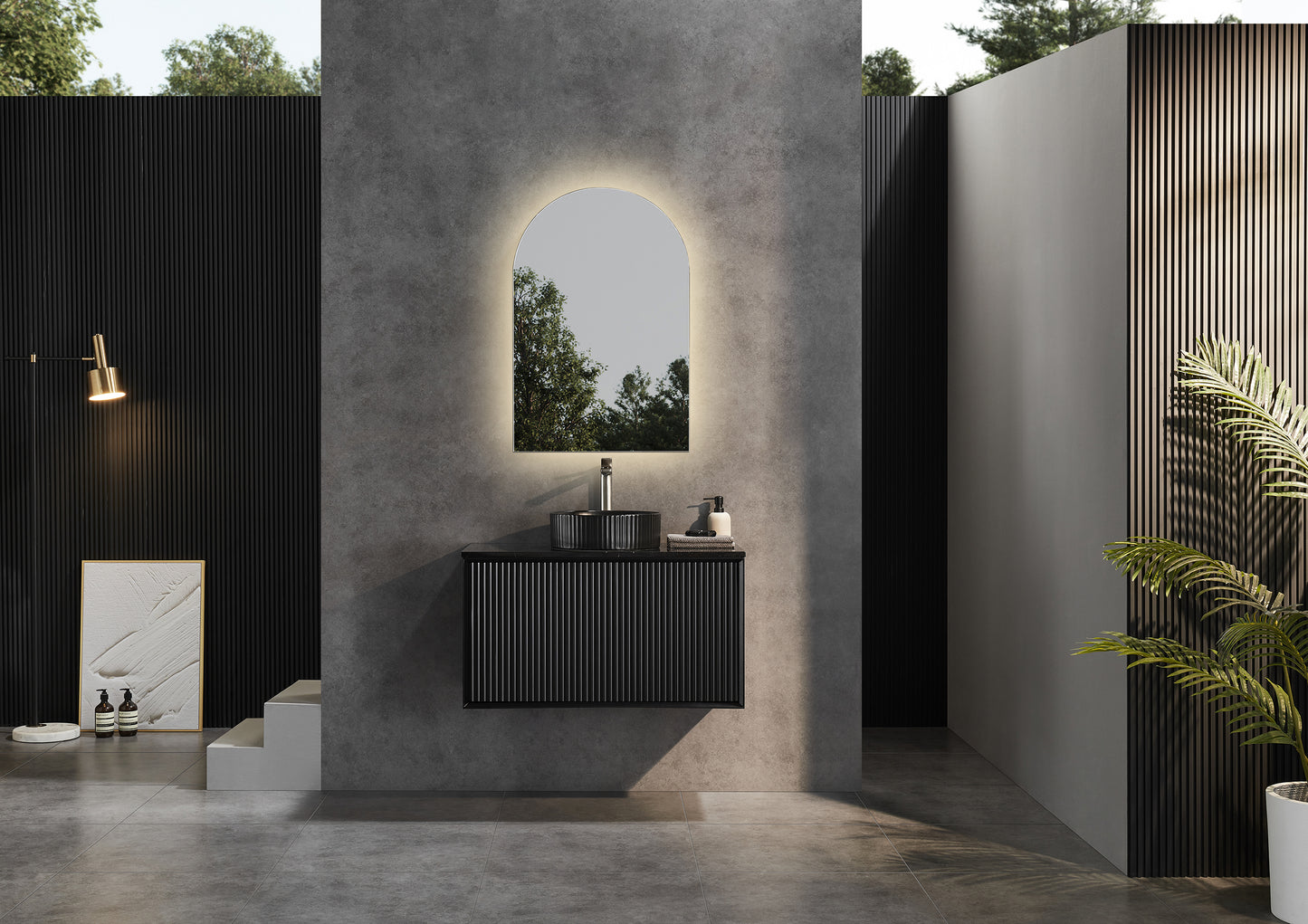 Kirribilli Matte Black PVC 900mm Wall Hung Vanity (Cabinet Only)