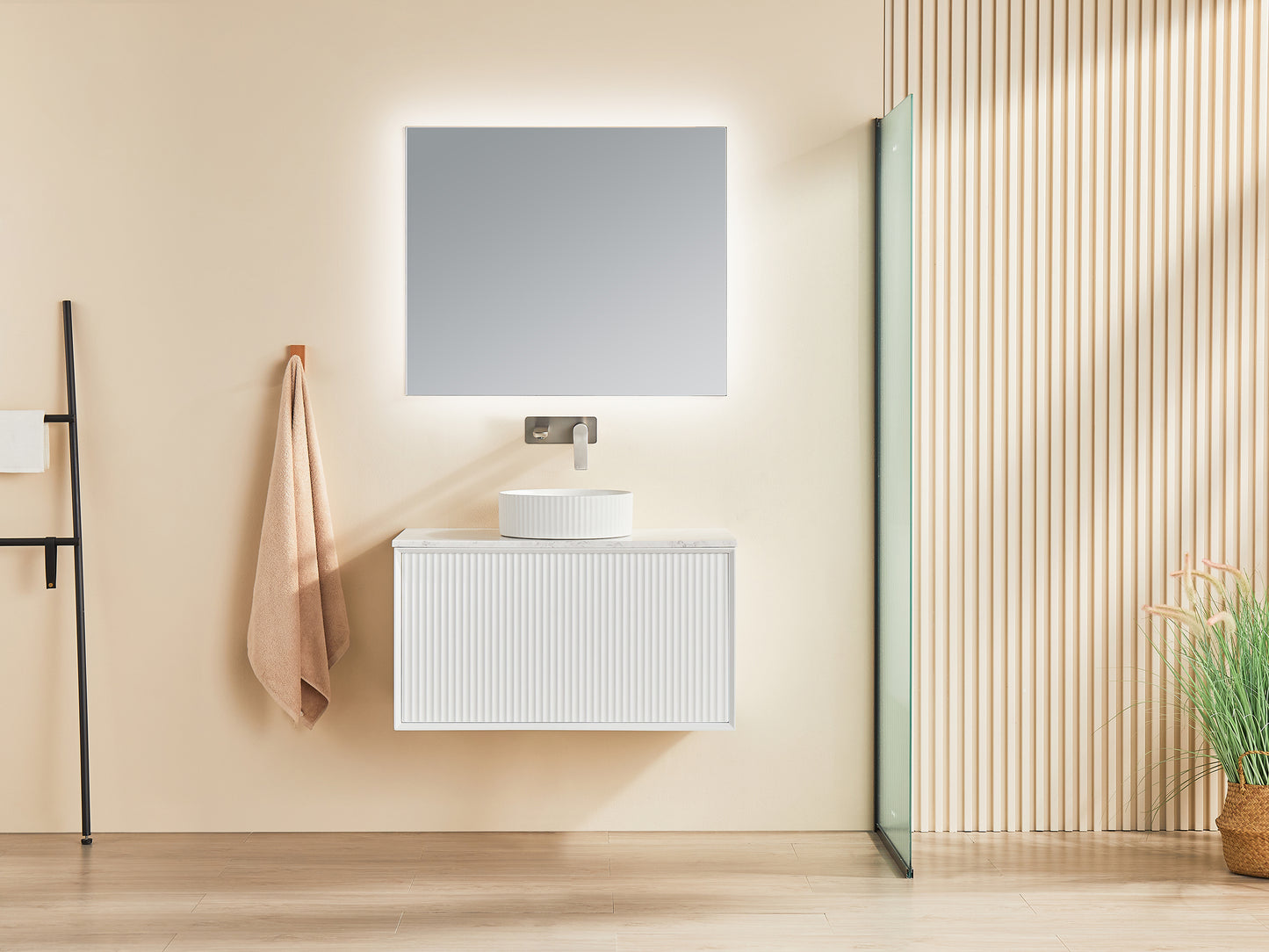 Kirribilli Matte White PVC 900mm Wall Hung Vanity (Cabinet Only)