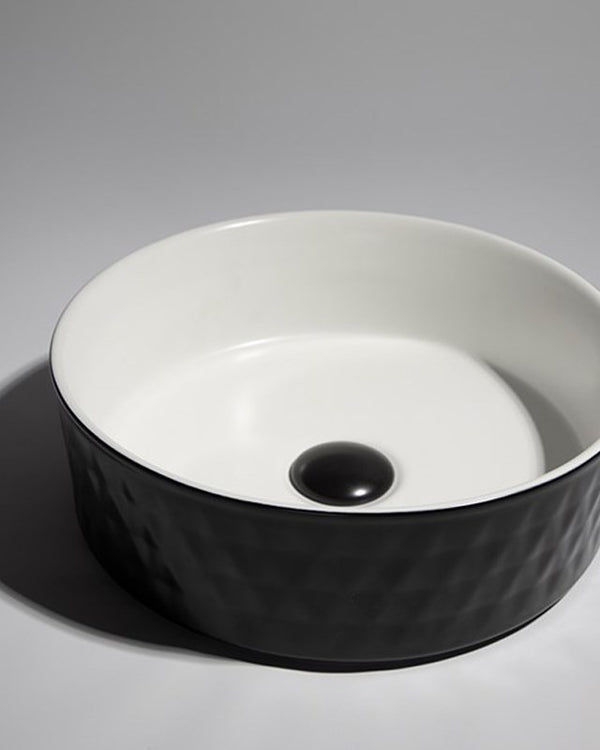 365x365x120mm Matte Black Above Counter Basin