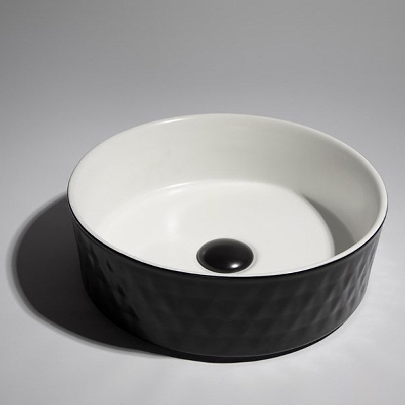 365x365x120mm Matte Black Above Counter Basin