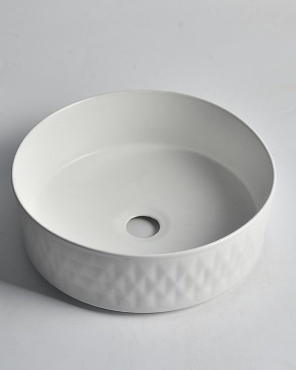365x365x120mm Matte White Above Counter Basin