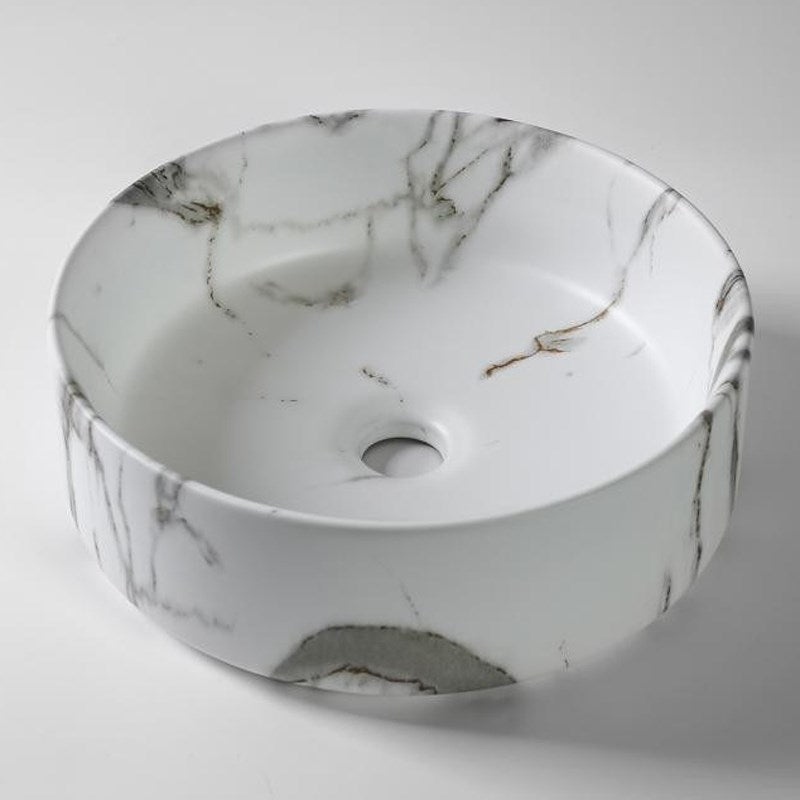 360x360x125mm Carrara Matte White Above Counter Basin