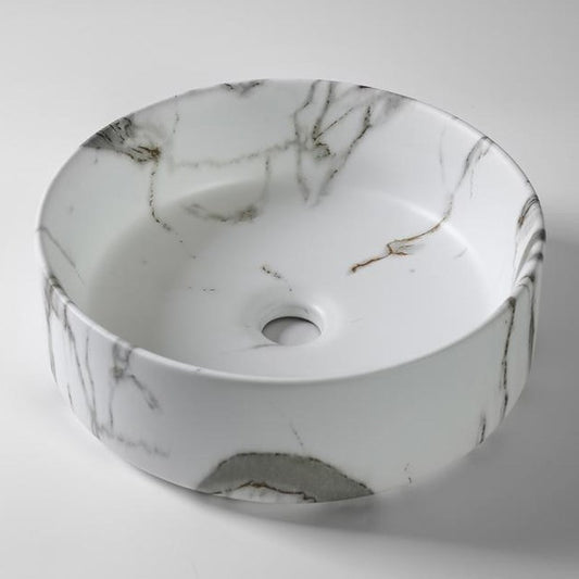 360x360x125mm Carrara Matte White Above Counter Basin