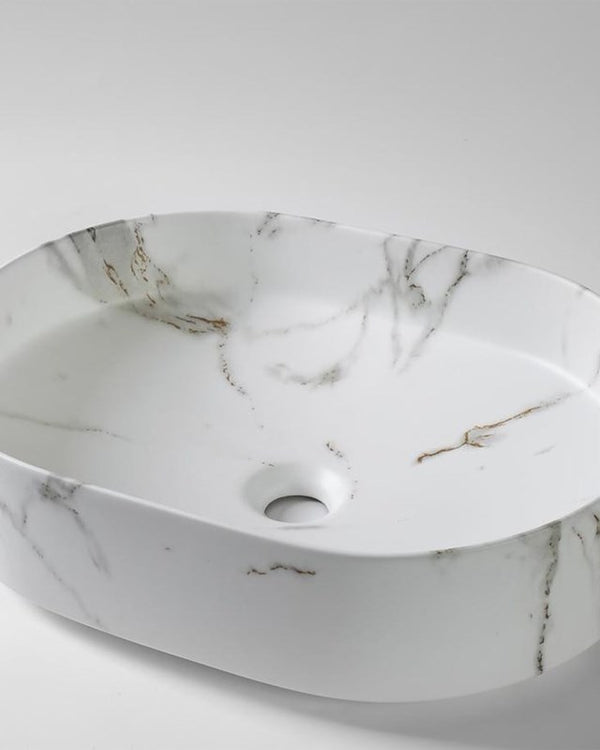 520x370x135mm Matte White Above Counter Basin