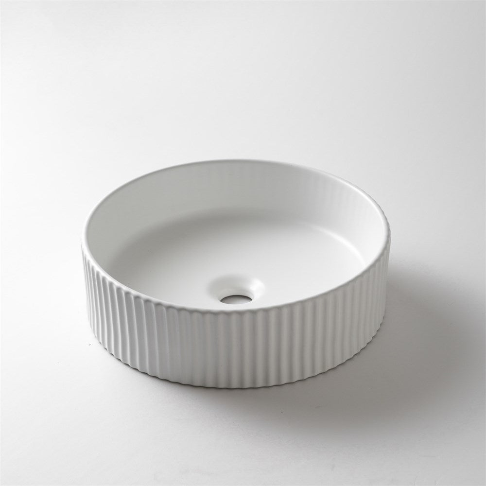 400x400x125mm Matte White Above Counter Basin