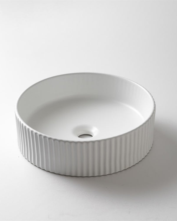 400x400x125mm Matte White Above Counter Basin