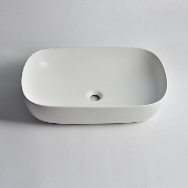 605x400x145mm Matte White Above Counter Basin