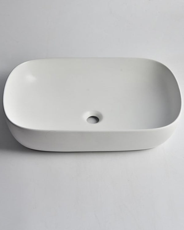 605x400x145mm Matte White Above Counter Basin