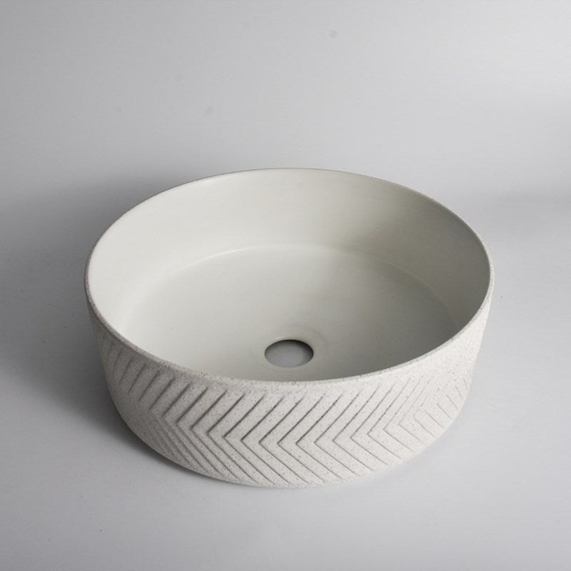 365x365x120mm Textured Exterior& Matte White Interior Above Counter Basin