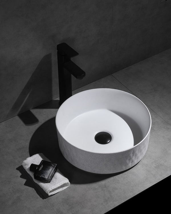 365x365x120mm Textured Exterior & Matte White Interior Above Counter Basin