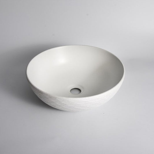 395x395x120mm Textured Exterior & Matte White Interior Above Counter Basin