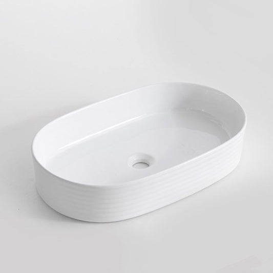 605x380x125mm Matte White Above Counter Basin