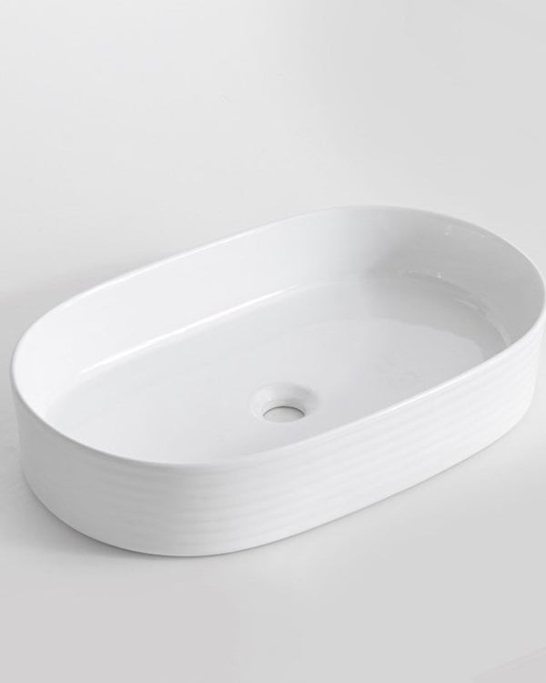 605x380x125mm Gloss White Above Counter Basin