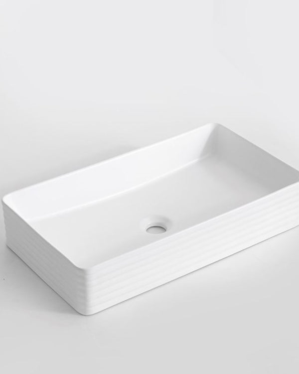 600x340x110mm Matte White Above Counter Basin