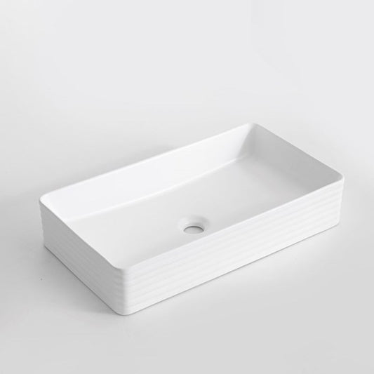 600x340x110mm Matte White Above Counter Basin