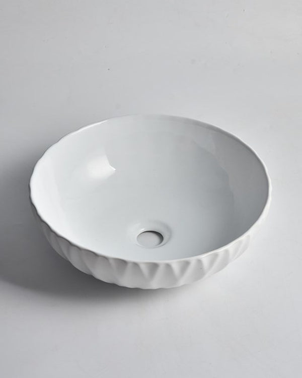 395x395x120mm Gloss White Above Counter Basin