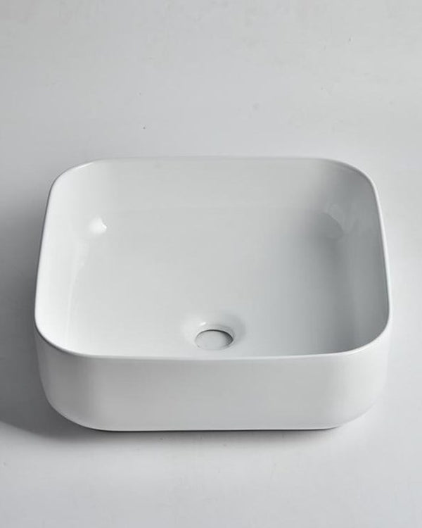 385x385x140mm Gloss White Above Counter Basin