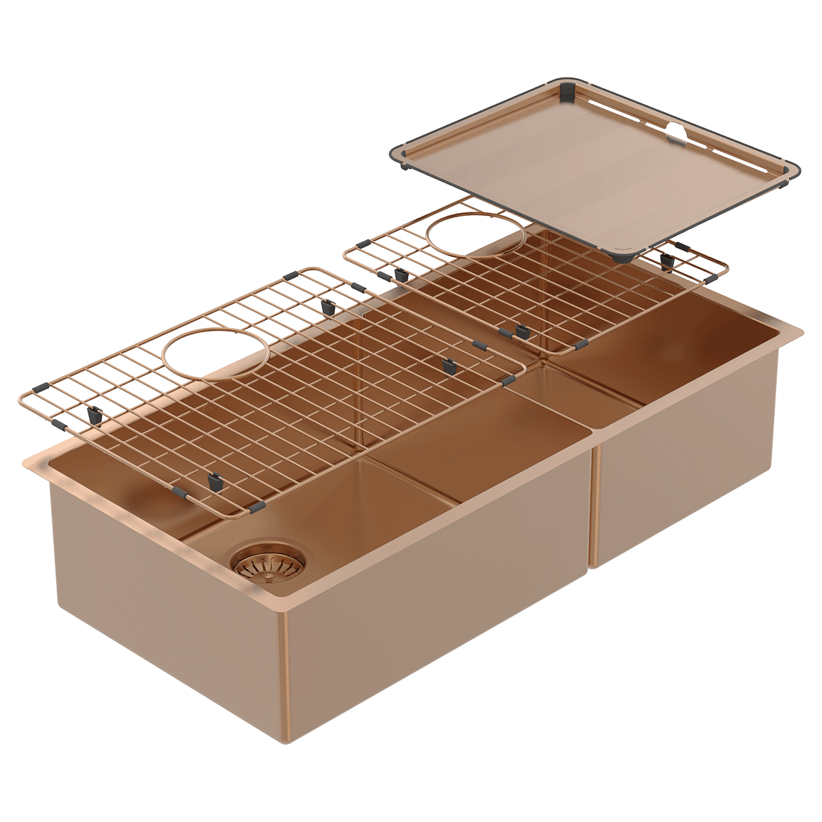 PIAZZA DOUBLE BOWL 889X445 + ACC - ARTISAN COPPER