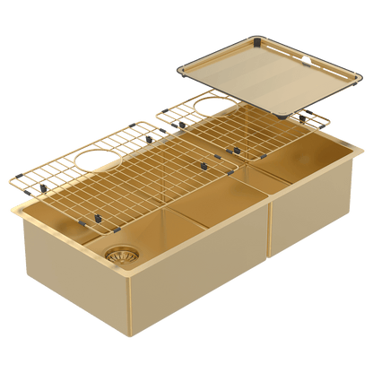 PIAZZA DOUBLE BOWL 889X445 + ACC - EUREKA GOLD