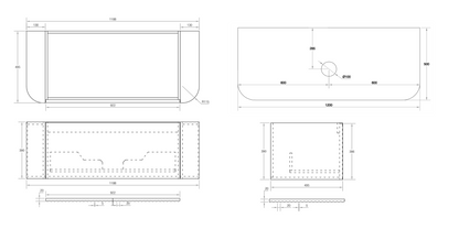 V-Groove 1200x500x390mm Natural Oak