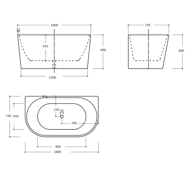 Auris btw 1400mm (gloss white)