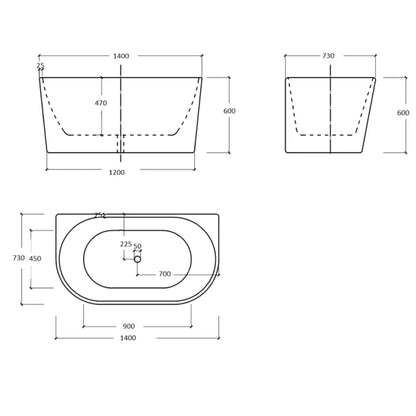 Auris btw 1400mm (gloss white)