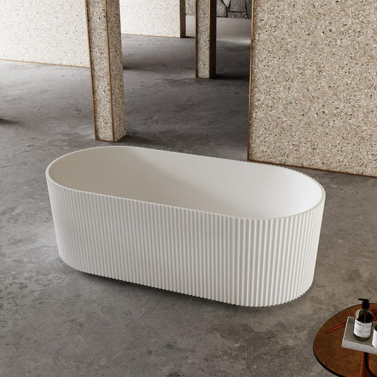 V-groove round bath 1700mm (matte white)