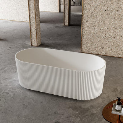 V-groove round bath 1500mm (matte white)