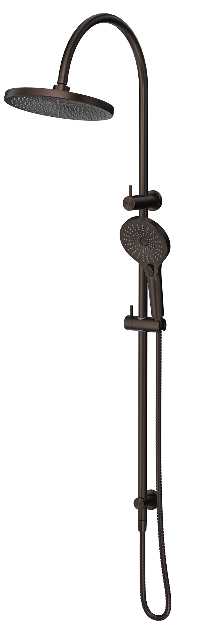 Mica Gooseneck Dual Shower Rail Dusk Bronze