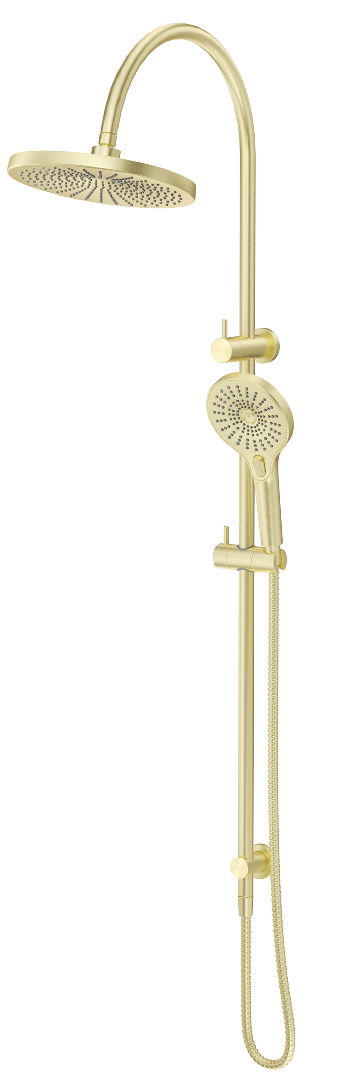 Mica Gooseneck Dual Shower Rail French Gold