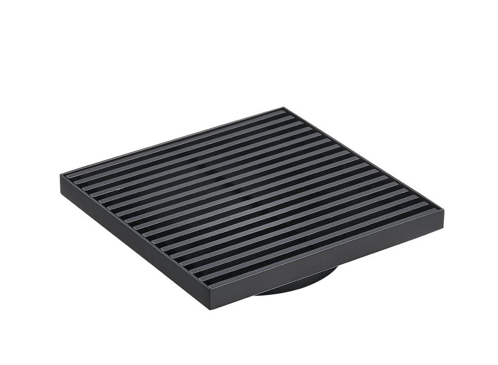Black Grills square floor drain (80 mm)DX444B