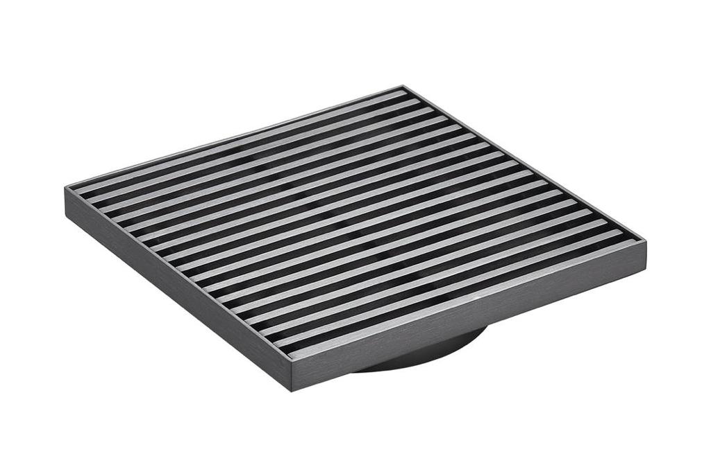 Gun Metal Grills square floor drain (80 mm)DX444GM