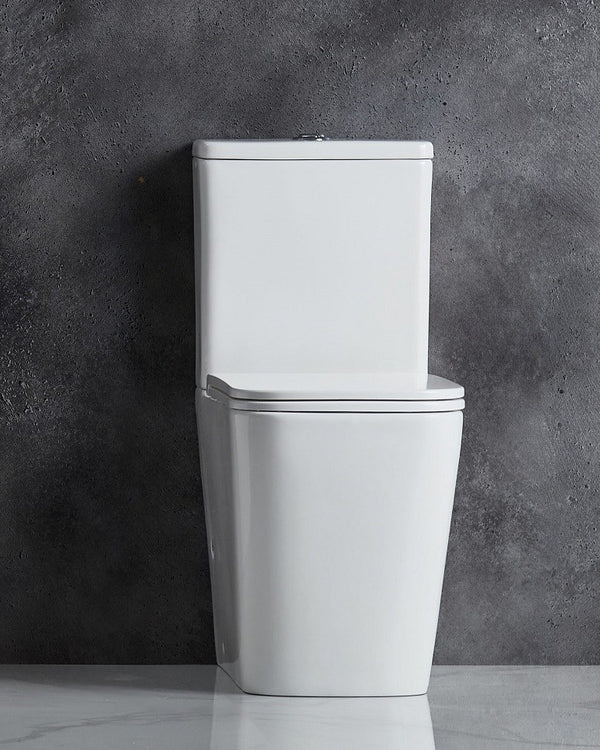 ENOX 605*340*810mm Gloss White Rimless Flushing Back to Wall Two-piece Toilet Suite