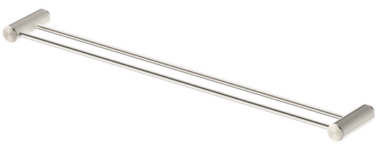 Mica Fluted Double Towel Rail Brushed Nickel