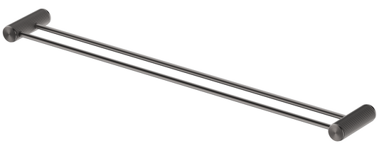 Mica Fluted Double Towel Rail Gunmetal