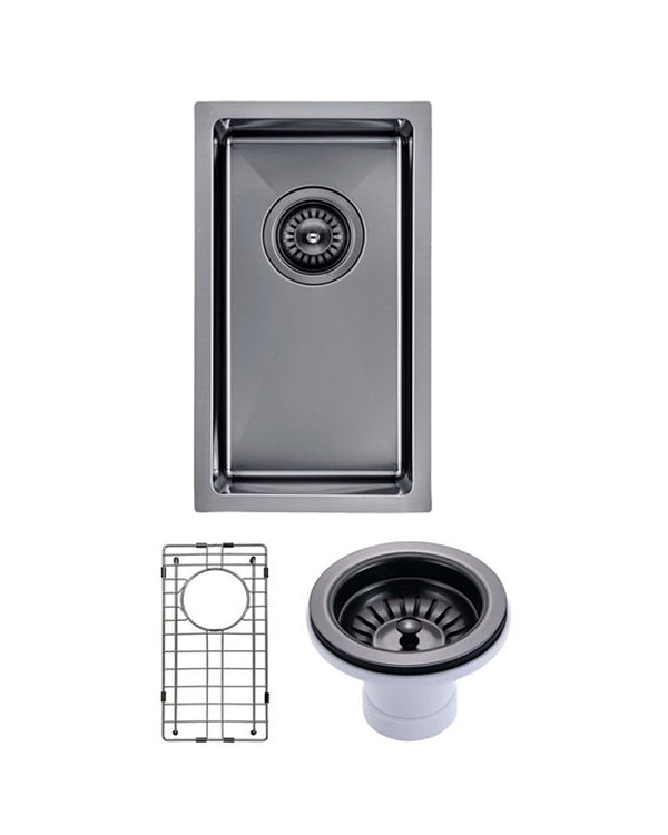 250x450x215mm Gunmetal Stainless Steel PVD Single Bowl Kitchen Sink