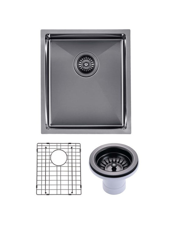 390x450x215mm Gunmetal Stainless Steel PVD Single Bowl Kitchen Sink