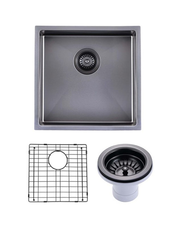 440x440x205mm Gunmetal Stainless Steel PVD Single Bowl Kitchen Sink