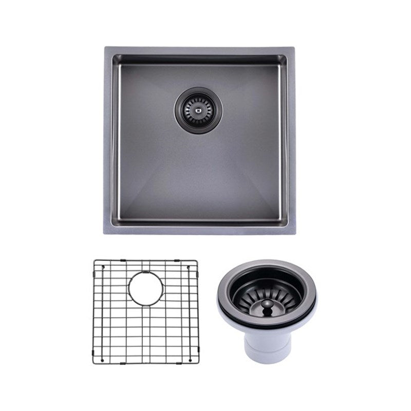 440x440x205mm Gunmetal Stainless Steel PVD Single Bowl Kitchen Sink