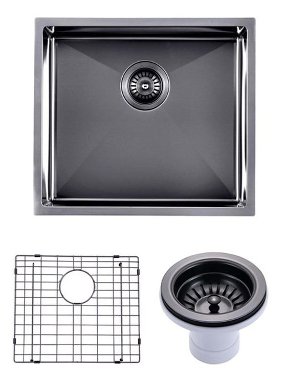 500x440x230mm Gunmetal Stainless Steel PVD Single Bowl Kitchen Sink